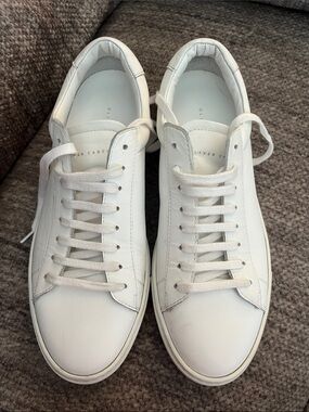 Oliver Cabell White Italian Leather Low-Top Sneakers Size 39